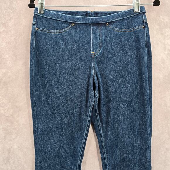 Blue Stretch Pullon Skinny Leggings Jeggings Cotton Jeans Pants S Small - Picture 3 of 6